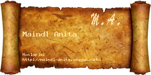 Maindl Anita névjegykártya